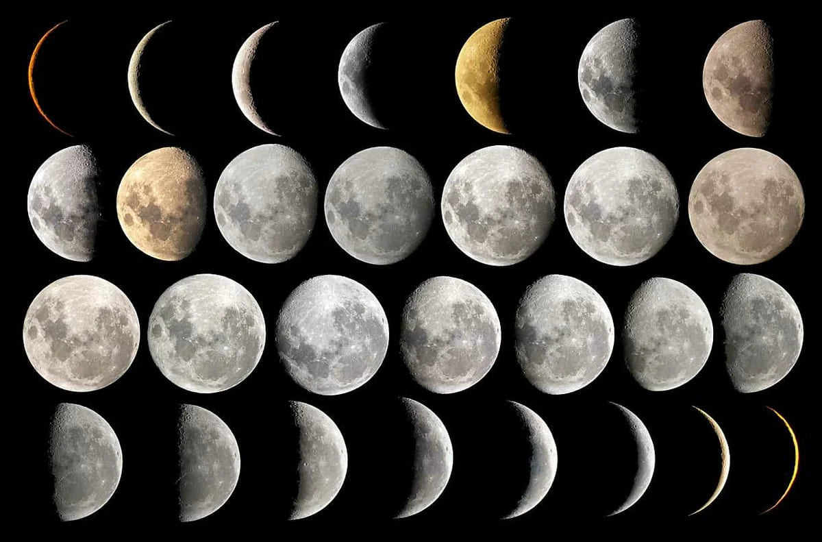 Луна в марте 2024г фазы луны растущая